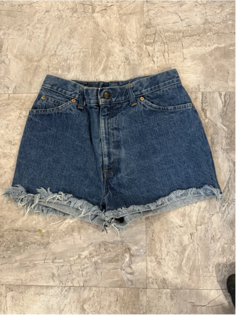 VTG 80s Levi’s Orange Tab High Rise Cutoff Denim Shorts 13/28 USA Made Festival